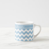 Tasse Expresso Chevrons bleu-clair et blancs (Droite)