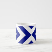 Tasse Expresso Chevrons bleu et blanc (Devant)