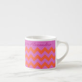 Tasse Expresso Chevrons magenta et orange brillants (Droite)