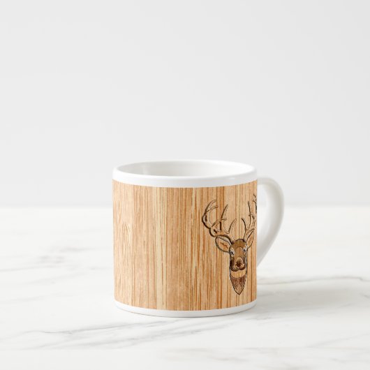 Tasse Expresso Chic Queue blanche Cerf Buck Tête Lumière Grain de (Devant droit)