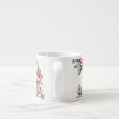 Tasse Expresso Chic Rétro Fleurs Féminines Éculées (Dos)