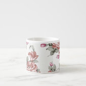 Tasse Expresso Chic Rétro Fleurs Féminines Éculées (Devant)