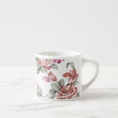Tasse Expresso Chic Rétro Fleurs Féminines Éculées (Droite)