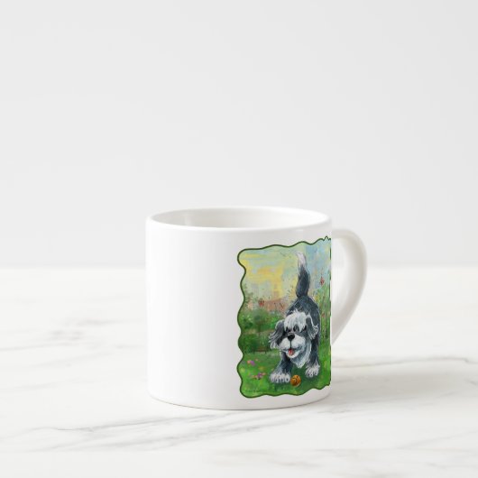 Tasse Expresso Chien de Berger Poilu (Devant droit)
