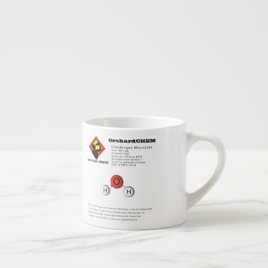 Tasse Expresso Chimie amusante Dihydrogène Monoxyde (H2O) (Droite)