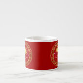 Tasse Expresso Chinois Zodiac Pig Rouge/Or ID542 (Devant)