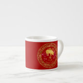 Tasse Expresso Chinois Zodiac Pig Rouge/Or ID542 (Devant droit)