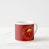 Tasse Expresso Chinois Zodiac Rat Rouge/Or ID542 (Devant droit)