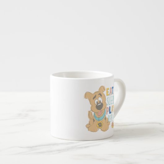 Tasse Expresso Chiot Scooby-Doo "Mange, Dors, Joue, Répète" (Devant droit)
