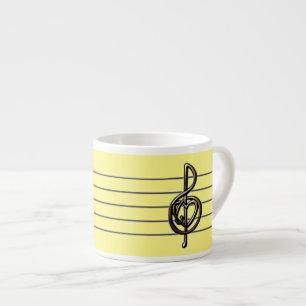 Tasse Expresso Choisir une couleur Embossée Look Treble Clef et H
