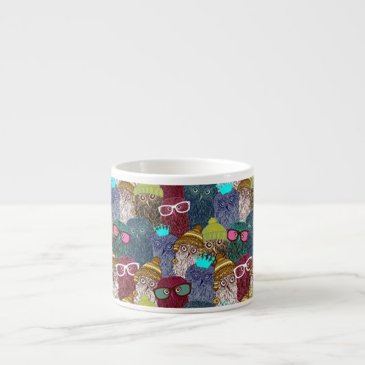 Tasse Expresso Chouette dans la couronne (Devant)