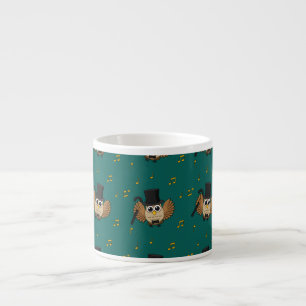 Tasse Expresso Chouette dansante mignonne avec notes musicales De
