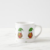 Tasse Expresso Chouette elfe de Noël avec présent (Droite)