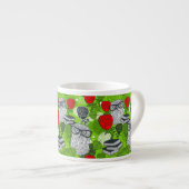 Tasse Expresso Chouette en roses rouges (Devant droit)