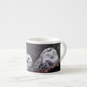 Tasse Expresso Chouette Harfang Couple Art Bois Faune
