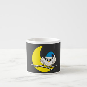 Tasse Expresso Chouette neigeuse dans une nouvelle nuit d'hiver s