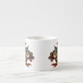 Tasse Expresso Chouettes de bébé mignonnes en Casquette de Noël e (Devant)