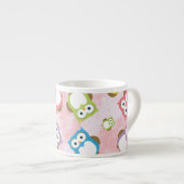 Tasse Expresso Chouettes mignonnes, Chouette Motif, Chouettes col (Devant droit)