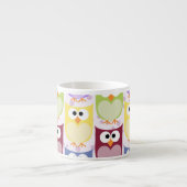 Tasse Expresso Chouettes mignonnes, Chouette Motif, Chouettes col (Devant)