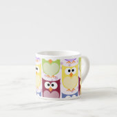 Tasse Expresso Chouettes mignonnes, Chouette Motif, Chouettes col (Devant droit)