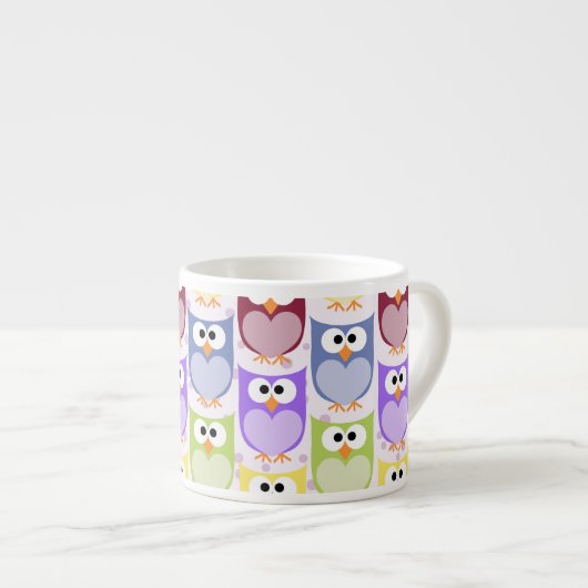 Tasse Expresso Chouettes mignonnes, Chouette Motif, Chouettes pou (Devant droit)