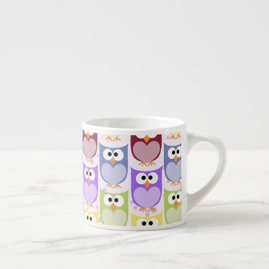 Tasse Expresso Chouettes mignonnes, Chouette Motif, Chouettes pou (Droite)