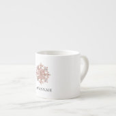 Tasse Expresso Christmas Rose Rose Gold Nom du flocon de neige (Devant droit)