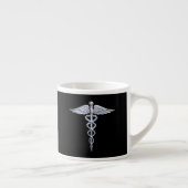 Tasse Expresso Chrome Comme Caduceus Symbole Médicale (Droite)