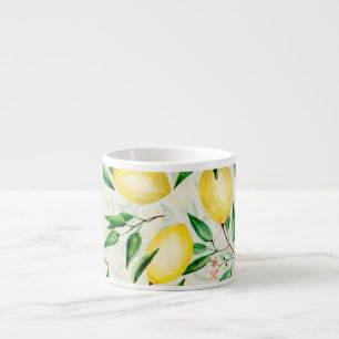 Tasse Expresso citrons aquarelle, motif de fruits sans soudure.