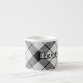 Tasse Expresso Clan MacFarlane Tartan noir et blanc (Devant)
