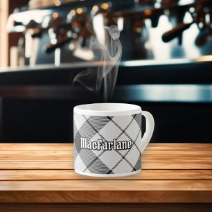 Tasse Expresso Clan MacFarlane Tartan noir et blanc
