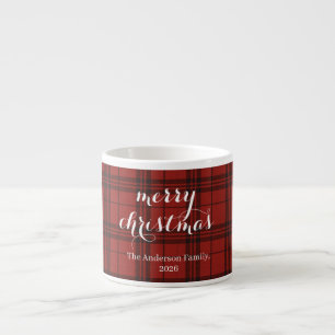 Tasse Expresso Classique carreaux de Noël joyeux Festif -