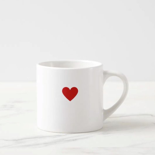 Tasse Expresso Classique Coeur Rouge Simple Amour Moderne Minimal