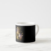 Tasse Expresso Clé de Sol Musicale en Or (Devant droit)