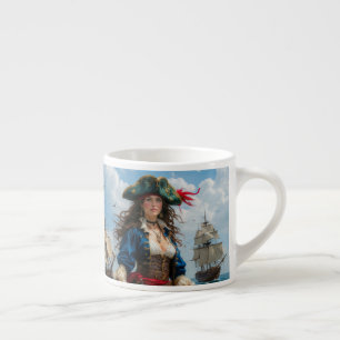 Tasse Expresso Cobalt Kate - Capitaine pirate féminine à haut con