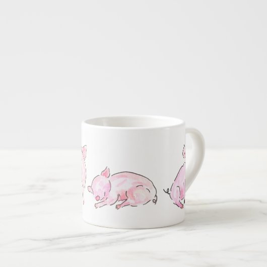 Tasse Expresso Cochons roses (Devant droit)