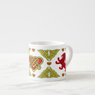 Tasse Expresso Coeur celtique/Gadhlig Ecosse rouge Rampant Lion 2