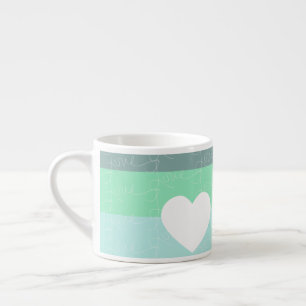 Tasse Expresso Cœur de la Saint-Valentin Dessiné à la Main Amour