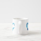 Tasse Expresso Coeur papillon bleu floral (Dos)