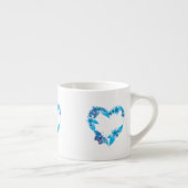 Tasse Expresso Coeur papillon bleu floral (Droite)