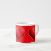 Tasse Expresso Cœur Rouge Brillant 3D (Devant droit)