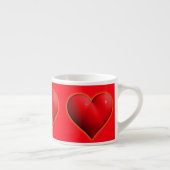 Tasse Expresso Cœur Rouge Brillant 3D (Droite)