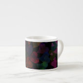 Tasse Expresso Coeurs colorés sur Noir (Devant droit)
