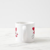 Tasse Expresso Coeurs d'amour rouges (Dos)