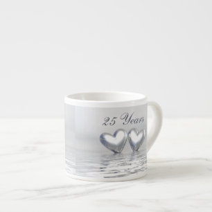 Tasse Expresso Cœurs de jubilé d'argent