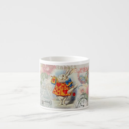 Tasse Expresso Cœurs de Lapin Blanc Alice Classique (Devant)