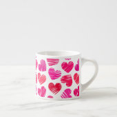 Tasse Expresso Coeurs dorés rouges et roses modernes Valentine (Droite)