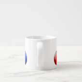 Tasse Expresso Coeurs en verre rouge, blanc et bleu (Dos)