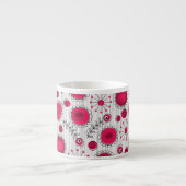 Tasse Expresso Coeurs et fleurs blancs et rouges blancs (Devant)