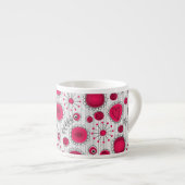 Tasse Expresso Coeurs et fleurs blancs et rouges blancs (Devant droit)